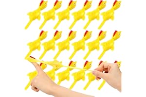 URCHUZE 20 Stück Huhn Strecken Fliegende Hühner Schnipsen Spielzeug Gummi Kinder Dehnbare Büro Gadgets Lustig Spielzeug Strecken Fliegende Hühner Katapult Huhn