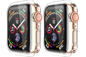 HANKN 2 Pack Soft TPU Case for Apple Watch Series 9 8 7 6 5 SE Ultra Screen Protector Case, Full Coverage Shockproof Iwatch Bumper Cover