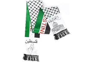 FINDAT 2 sztuki szalik z flagą Palestyny 135 x 14 cm Palestyński Jerozolima Arab prezent chusta na szyję chusta na głowę ratunek Gaza chusta na głowę dla mężczyzn i kobiet, wielokolorowy, jeden rozmiar
