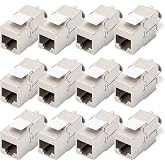 DIGITUS Cat 6A Keystone Module - 12 Pack - Shielded - 500MHz 10Base-T | Tool-free &ndash; LSA &ndash; PoE++ &ndash; AWG 26-22 &ndash; RJ45 Female Con