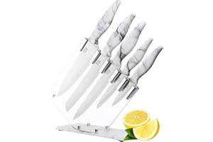 TAYLORS EYE WITNESS Set di coltelli da cucina effetto marmo, 5 pezzi, con coltelli e blocco in acciaio inox, pelucchino da 9 cm, 13 cm, multiuso, 20 cm, pane 20 cm, coltello da chef da 20 cm, coltello da chef da 20 cm.