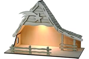 SOL-EXPERT group 44411 - Solar Weihnachtkrippe Bethlehem, Bausatz, Holz, Natur