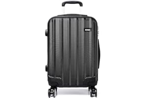 Kono Valise Moyenne 65cm Rigide e Légère ABS Valise de Voyage à roulettes Valises, Noir