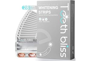 Blanqueador Dental Tiras Blanqueadoras Dientes: TeethBliss 28 Tiras Blanqueadoras, Fórmula para Reducir Sensibilidad, Elimina Manchas en Casa, Dientes Blancos para Quienes Beben Café y Fuman