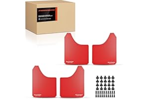 Frankberg 4x Mud Flaps Fender Mud Guard Front and Rear Compatible with Estate Saloon SUV Hatchback Cabriolet Coupe MPV Pickup Lorry All Bodystyle Red 153.5 * 117.3 [IN]