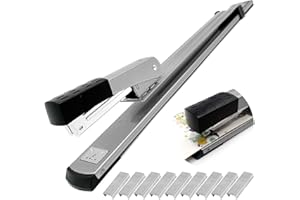 Cisolen Grapadora de Brazo Largo Grapadoras de Gruesos Grapadora de Alta Resistencia con 1000 Grapas 24/6 mm Capacidad de 25 Hojas Grapadoras Grande Herramienta Ideal para Encuadernar Documentos