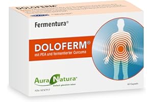 ‎AURA NATURA Aura Natura® Doloferm - mit PEA (Palmitoylethanolamid), MGCPQQ®, MSM, Hagebutten-Extrakt und fermentierter Curcuma | Unterstützt das Wohlbefinden von Muskeln, Gelenken & Rücken | 60 Kapseln