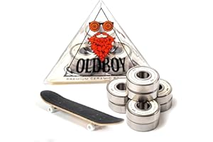 Oldboy Ceramic Skateboard Bearings, Set of 8 Bearings for Skateboards, Longboards, Inline Skates, Rollerblades, Super Lube Ball Bearings, Skateboard Accessories (608RS ZrO2 at 8 x 22 x 7 mm)