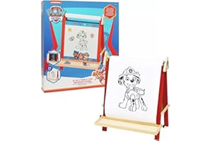 HUNTER PRICE INTERNATIONAL LIMITED Paw Patrol Kids Easel with Double-Sided Magnetic Whiteboard, Chalkboard & Paper Roll - Children's Art Station with Built-in Storage Tray - 3-in-1 Educational Drawing Board for Creative Learning & Play