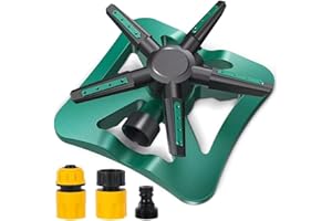 UrbanWave Rasensprenger,360 Rotierende Gartensprenger mit 5 Arme 20 Sprühdüsen Sprinkler Garten,Rasensprenger Große flächen und kleine fläche,Bewässerungsanlagen für Rasen,Pflanzen