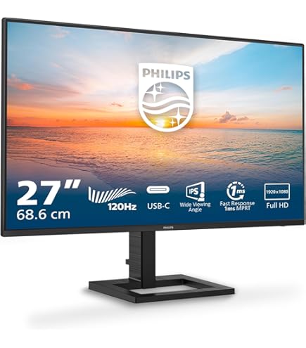 Philips 27E1N1300A - 27 Inch FHD Monitor, 100Hz, IPS, 1ms, USB-C