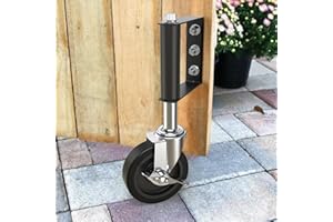 HOLKIE Torrolle 100mm mit Federbelastung, Rad mit Robuster Federung, Perfekt für Holztore, Zäune und Gartentor, Schwerlast-Torräder, Drehbare Torrolle, Belastbarkeit 100 Kg Schwarz