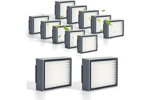LOVECO 12 Pack Filtro de Repuesto Compatible para iRobot Roomba E I & J Series e5 e6 i1 i2 i3 i4 i5 i6 i7 i8 j5 j6 j7 j8 j9 y Plus Verson Aspirador Kit de Accesorios (No para Combo J7+/J9+ Plus)