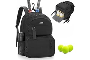 AKOZLIN Borsa da tennis per 2 racchette, zaino da tennis con scomparto separato ventilato, per tennis, badminton, pickleball, racchetta da squash, uomini e donne