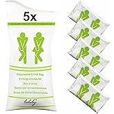 tidily Set mit 5X Urinbeutel - Einweg-Urinbeutel - Notfall-Pinkelbeutel – Tragbares Urinal fürs Auto, Reise - Für Männer, Fra