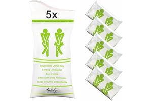 ‎TIDILY tidily Set mit 5X Urinbeutel - Einweg-Urinbeutel - Notfall-Pinkelbeutel – Tragbares Urinal fürs Auto, Reise - Für Männer, Frauen, Kinder - 5 Stück