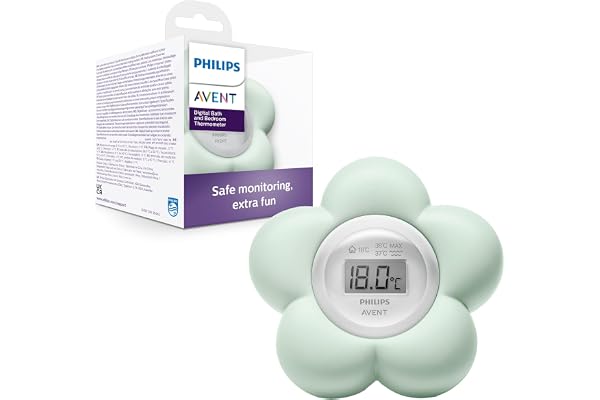 Philips Avent Thermomètre numérique de bain pour bébé, étanche et mesure précise de la température (Modèle SCH480/00)