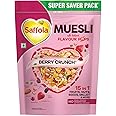 Saffola Muesli Berry Crunch with Flavour Pops, 700 gm | 15 in 1 Fruit and Nuts, Seeds, Millet & more | Cereals for breakfast rich in wholegrain, protein, fibre