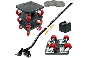 PULLEY Déplace Meubles, roulettes pour Meubles Lourd, Chariot de Transport pour Meubles, roulettes Pivotantes 360° et Barre de Levage, Capacité de Charge Jusqu'à 400 kg