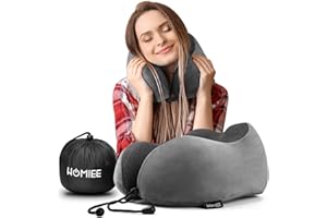 HOMIEE Podróżna poduszka pod kark, ortopedyczna poduszka pod kark, do spania, pianka z pamięcią kształtu, ergonomiczna poduszka podpierająca kark zapewnia optymalny dzięki najlepszej Memory Foam