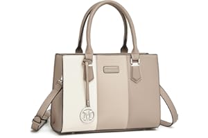 Miss Lulu Sac à Main Femmes Luxe，Sacs Tout Bandoulière Cabas Tri-Coloré en Matériau PU, Multifonctionnel pour Travail Voyage sac Université