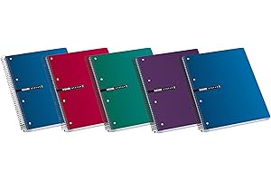 Enri status – Confezione di 5 quaderni spirale traforati, Coperchio extradura, A4 +, tinta unita