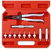QWORK&reg; 11pcs Valve Stem Seal Removal Tool Set Valve Pliers with Adapters and Extension for Car Repair
