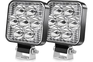 ‎CO LIGHT CO LIGHT 2PC LED Arbeitsscheinwerfer 12V/24V, IP68 LED Offroad Zusatzscheinwerfer 180° Verstellbarer Bügel für Traktor Offroad Baufahrzeuge UTV ATV LKW Landwirtschaft (Quadratische)