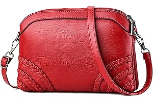 DORRISO Elegante Mujer Bolsos Bandolera Moda Bolso Pequeño Capacidad PU Cuero Bolso Lindo Trabajo Casual Viajes Mujer Bolsos Cruzados Rojo B
