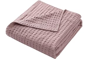 Hayisugal Tagesdecke 100% Baumwolle Waffelpique Kuscheldecke Flauschige Wohndecke soft Sommerdecke Waffeloptik Luftige Baumwolldecke als Bett Überwurf, Sofa Couch Decke, Rosa, 150 x 200cm