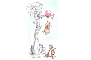 Komar Quadro Disney Winnie Pooh Hang on per cameretta dei bambini, decorazione artistica da parete, dimensioni 50 x 70 cm (larghezza x altezza), senza cornice, WB059-50 x 70 cm, multicolore