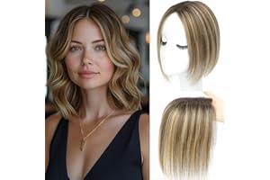 SARO-UP Hair Toppers for Thinning Hair Toppers for Women Real Human HairPieces for Women with Thinning Remy HairPieces Wiglets 10inch 4T427#