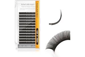 NAGARAKU Ellipse Extension de Cils Plat Professionnel Double Pointe Fendue de Faux Cils Individuels Volume Russe Cils Naturel Design en Forme de U Plus Doux Plus Léger 12 Row(0.20 D Curl 10mm)