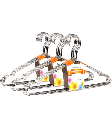 TIMMY 30 Pack Stainless Steel Wire Hangers - 16.5" Strong Metal Clothes Hangers, Slim Profile