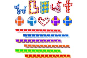 GOLDGE Mini Snake Cube Magiska Leksak Födelsedagsprylar, 12 stycken 24 Block Orm Kuber Magiska Snake Twist Kub Pussel För Gåv