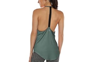 icyzone Canotta Sportiva Donna Lunga Senza Schienale,Sciolta e Traspirante Rapida Asciugatura Canotte per Palestra Allenamento Yoga