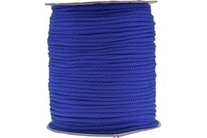 ‎IHKFILAN IHKFILAN Polypropylene Utility Rope Drawstring Hollow Braided PP Rope Barrier Rope Polypro Rope Braided Rope Outdoor Rope Knot Resistant (Blue, 5 mm)