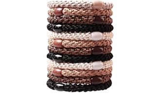 UOOUOO 12PCS Hair Ties for Women Girls, Elastics Hair Bands Ponytail Holders for Thick Hair, No Damage No Crease Hair Elastics