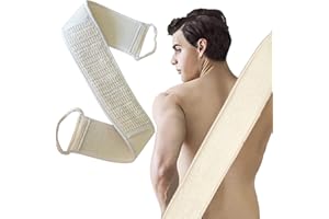 ZLXFT Correa de lavado de esponja vegetal para baño y ducha, almohadilla corporal de esponja vegetal con correa, esponja de esponja vegetal 100% natural, exfoliante corporal