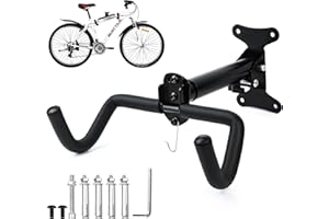 JOLIGAEA Supporto da Parete per Bicicletta Pieghevole, Sostegno per Bicicletta Regolabile, Supporto per Bicicletta a Parete Fino a 30KG, Porta Biciclette da Muro Appendi Bici per MTB Bici da Strada