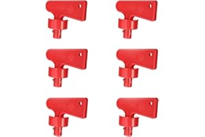 LONGHAO 6 Pieces, Battery Isolator Switch Key, 12 V/24 V Red Battery Switch, Universal Battery Switch Key, Key to Switch Off the Battery