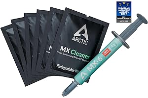 ARCTIC MX-6 (4 g), incl. 6 MX Cleaner) Ultimate Performance Pasta Termica per CPU, console, schede grafiche, laptop, conducibilità termica molto elevata, lunga durata, non conduttiva, thermal paste