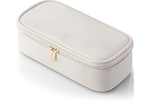 Vlando Reise Kosmetiktasche Klein, Make Up Tasche Damen, Tragbare Cosmetic Bag Organizer, Multifunktionale Schminktasche Damen aus wasserdichte Leder