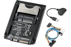 YABOANG CFast to SATA SSD Adapter Card Enclosure, CFast 2.0 Card Reader to 22Pin SATA 3.0 SSD Converter with SATA Cable, Memory Card Adapter Support PC Laptop Notebook for WinXP/7/8/10, Linux