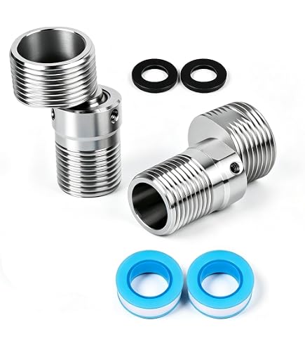 2 Stuks S-adapter Voor Douchearmatuur – 3/4" Naar 1/2" Buitendraad, Messing, Excentrisch, Lengte 75 Mm
