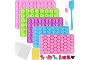 MKITNVY Moldes de Silicona para Caramelos, Moldes para Caramelos, Moldes de Chocolate con 2 Pajitas, 1 Espátula, 50 Bolsitas de Caramelos y Precintos, para Chocolates, Gelatina, Pasteles, Cubitos de Hielo