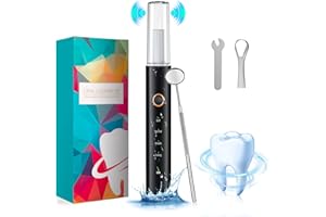 HassoKon Teeth Cleaning Kit with LED Light, 4 Adjustable Modes, 3 Repalceable Heads (Black)