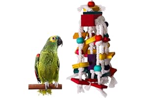 RANYPET Bird Chewing Toy - Parrot Cage Bite Toys Wooden Block Bird Parrot Toys for Small and Medium Parrots and Birds