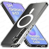 Rongep [Mag-Clear] Samsung Galaxy A57 i&ccedil;in Şeffaf Kılıf G&uuml;&ccedil;l&uuml; Manyetikli [MagSafe ile Uyumlu] A57 Koruyucu Sararmaya Dayanıkl