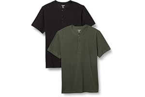Amazon Essentials Slim Fit Pique Henley z krótkim rękawem Mężczyźni Aemn20296 (2 w zestawie)